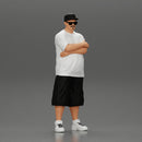 Fat Gangster in cap and sunglasses folding one's arms - Only-Games