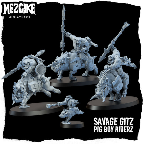 Pig boy riderz mob 'A' (4 physical miniatures)