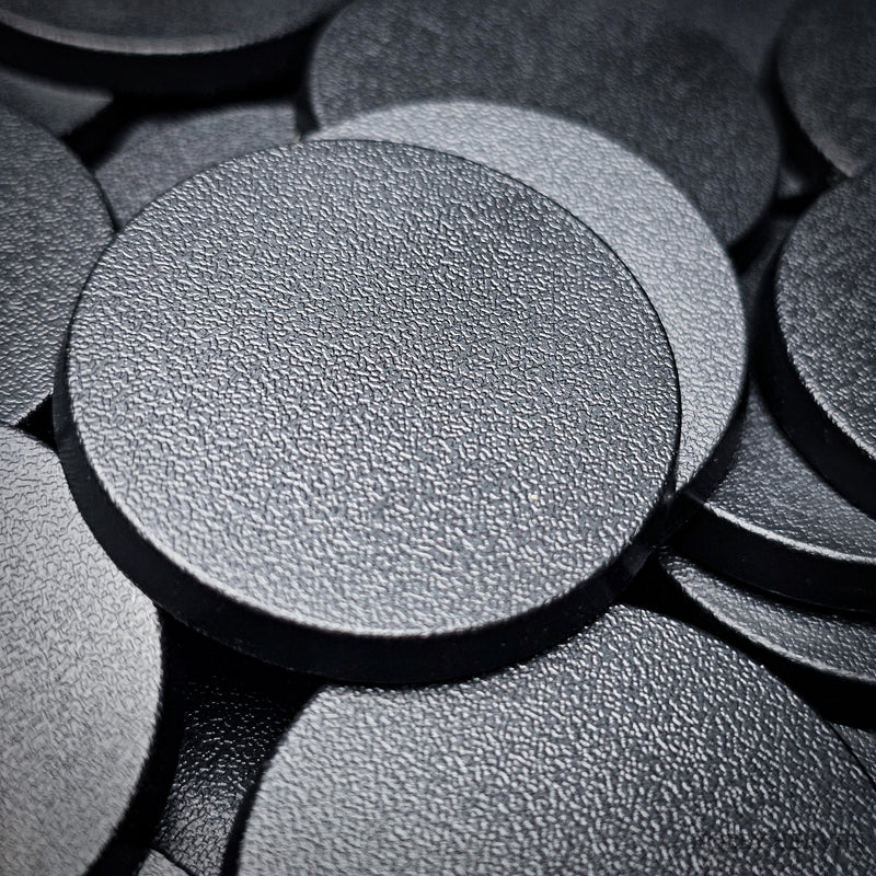 40mm Round Bases | Plain Black Plastic Bases for Wargames| Miniature Wargaming Bases - Only-Games