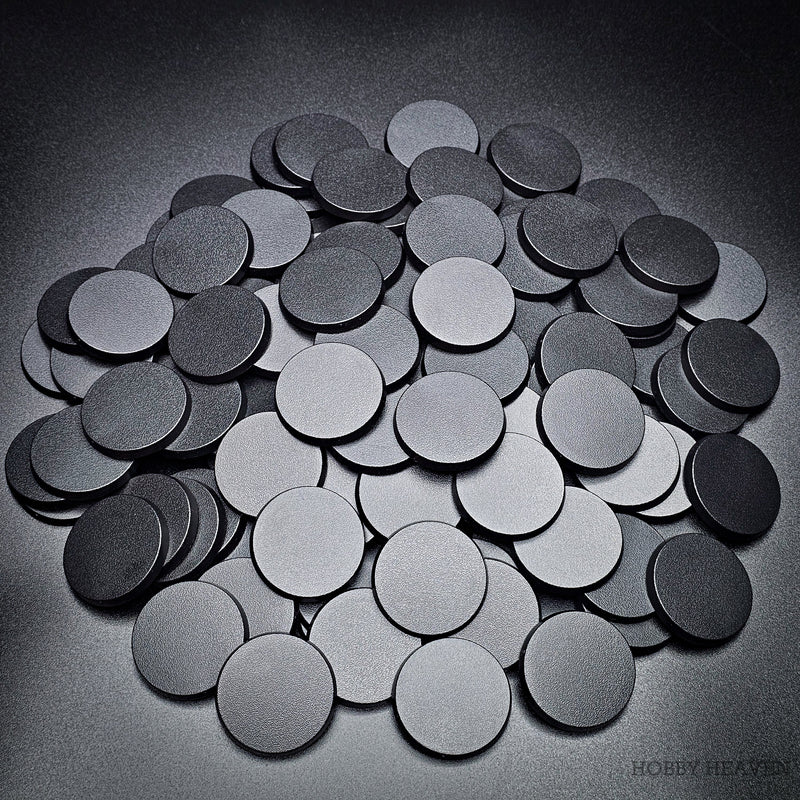 40mm Round Bases | Plain Black Plastic Bases for Wargames| Miniature Wargaming Bases - Only-Games