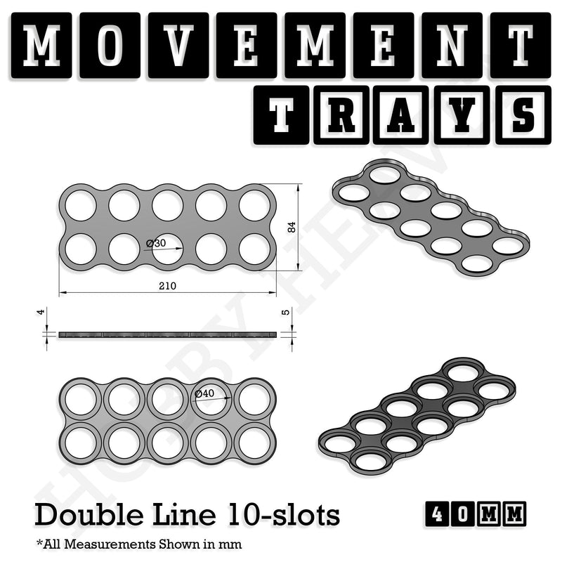 40mm Movement Trays for 28mm Miniatures | Tabletop Wargames Compatible | Full Range - Only-Games