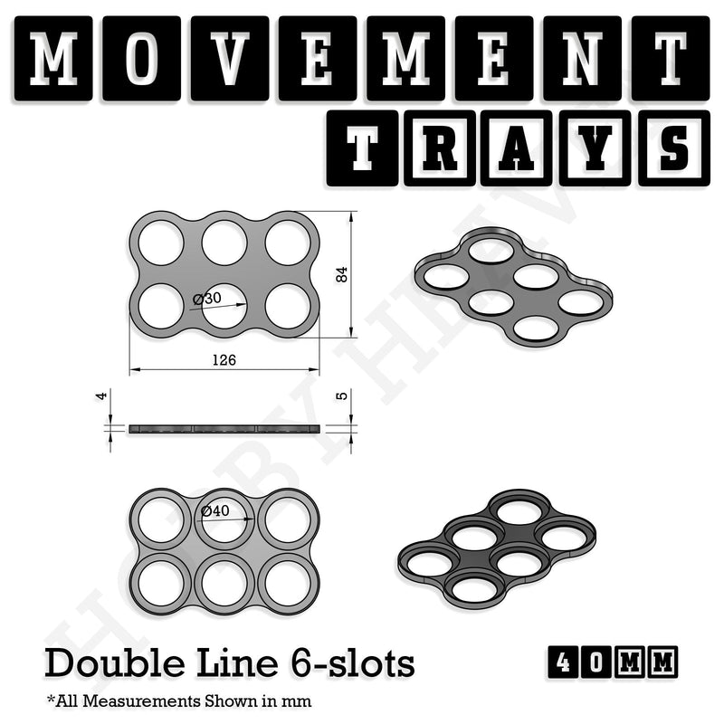 40mm Movement Trays for 28mm Miniatures | Tabletop Wargames Compatible | Full Range - Only-Games