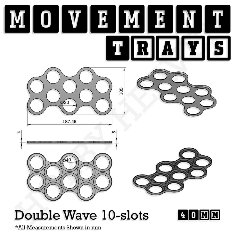 40mm Movement Trays for 28mm Miniatures | Tabletop Wargames Compatible | Full Range - Only-Games