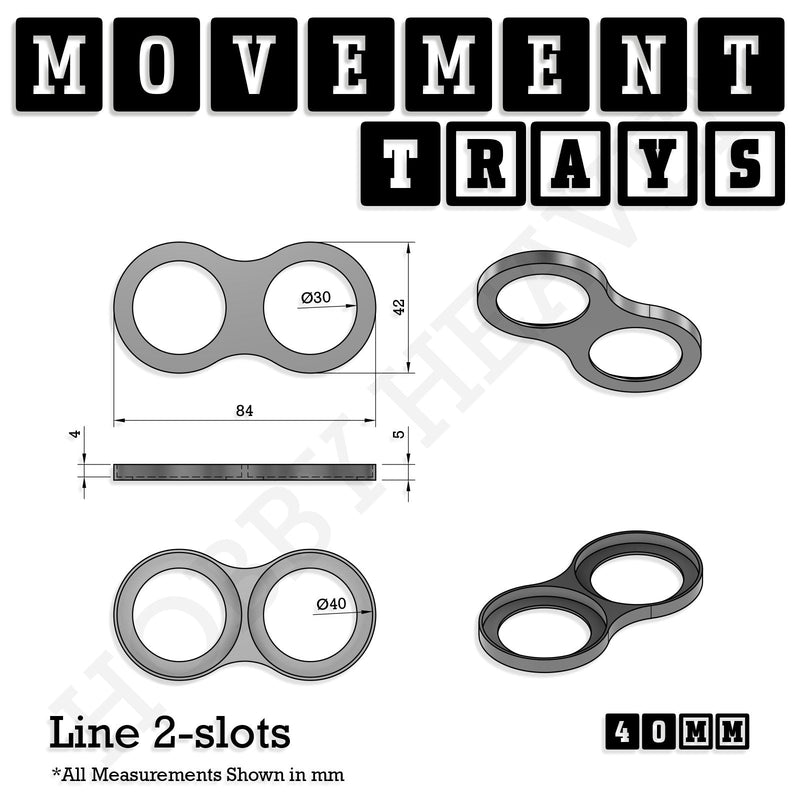 40mm Movement Trays for 28mm Miniatures | Tabletop Wargames Compatible | Full Range - Only-Games