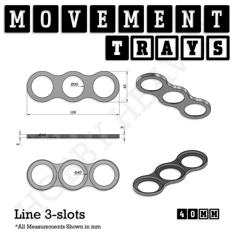40mm Movement Trays for 28mm Miniatures | Tabletop Wargames Compatible | Full Range - Only-Games