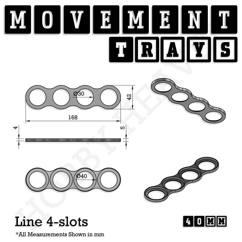 40mm Movement Trays for 28mm Miniatures | Tabletop Wargames Compatible | Full Range - Only-Games