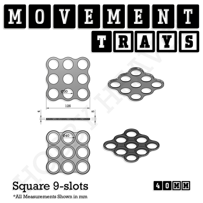 40mm Movement Trays for 28mm Miniatures | Tabletop Wargames Compatible | Full Range - Only-Games