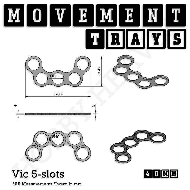 40mm Movement Trays for 28mm Miniatures | Tabletop Wargames Compatible | Full Range - Only-Games
