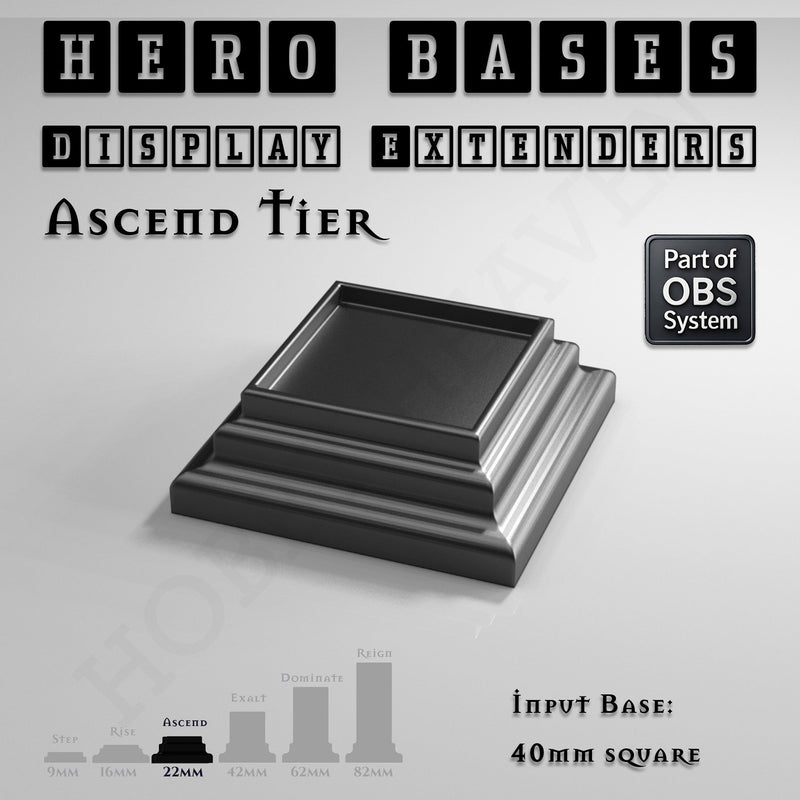 Hero Bases Display Extenders | Squares and Rectangles | Convert Gaming Bases to Display Bases & Plinths - Only-Games