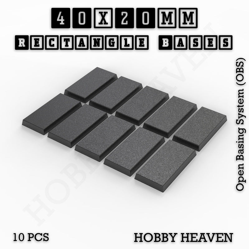 Rectangle Bases Range Sizes - 75x30mm to 125x40mm Medium Sizes 3d Print Full Range Tabletop Games - Only-Games