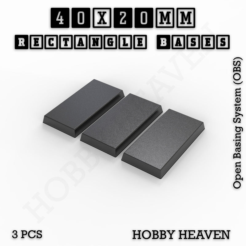 Rectangle Bases Range Sizes - 75x30mm to 125x40mm Medium Sizes 3d Print Full Range Tabletop Games - Only-Games