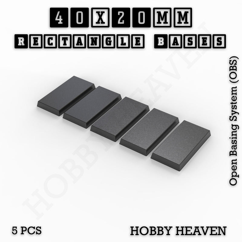 Rectangle Bases Range Sizes - 75x30mm to 125x40mm Medium Sizes 3d Print Full Range Tabletop Games - Only-Games