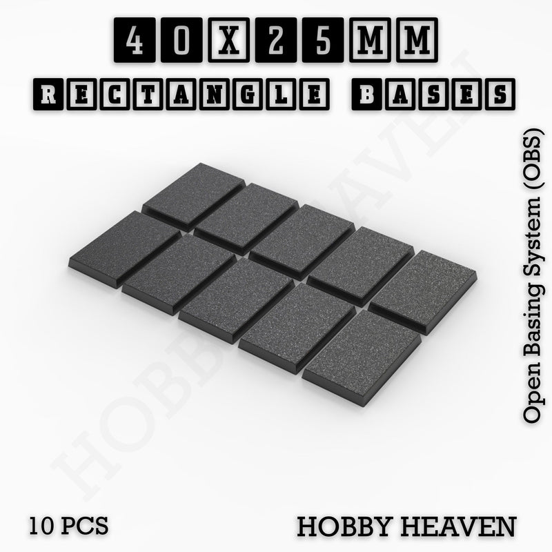 Rectangle Bases Range Sizes - 75x30mm to 125x40mm Medium Sizes 3d Print Full Range Tabletop Games - Only-Games