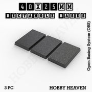 Rectangle Bases Range Sizes - 75x30mm to 125x40mm Medium Sizes 3d Print Full Range Tabletop Games - Only-Games
