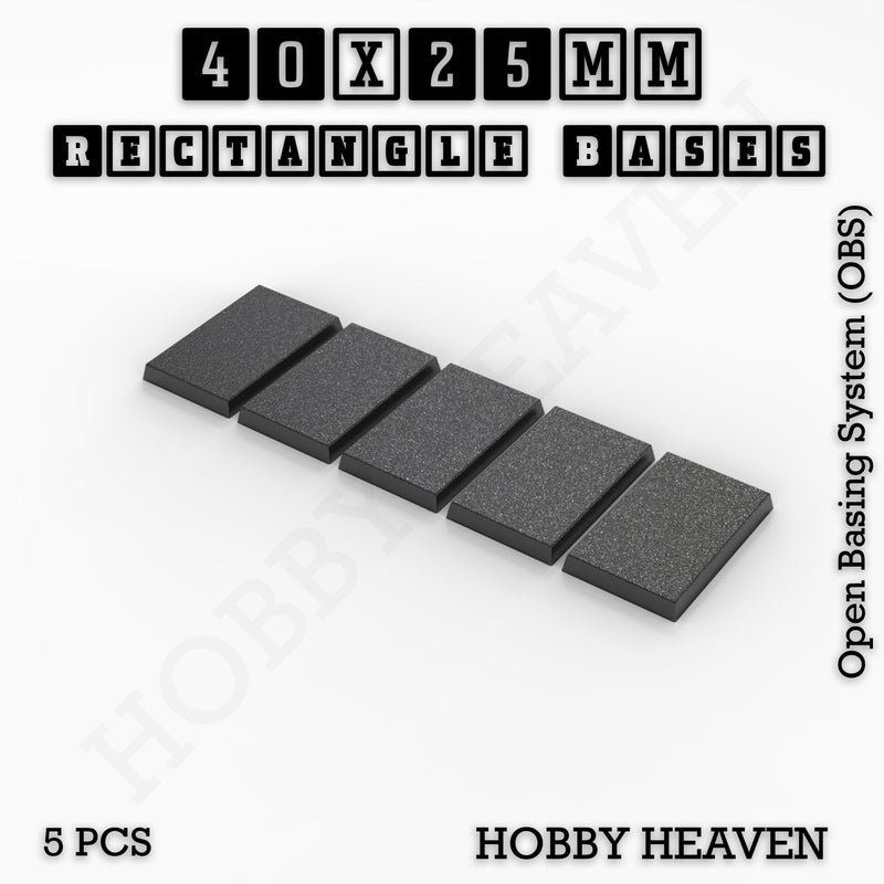 Rectangle Bases Range Sizes - 75x30mm to 125x40mm Medium Sizes 3d Print Full Range Tabletop Games - Only-Games