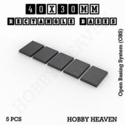 Rectangle Bases Range Sizes - 75x30mm to 125x40mm Medium Sizes 3d Print Full Range Tabletop Games - Only-Games