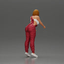 Mechanic Woman Holding Fuel Pump, Ready in Red Overalls - Only-Games