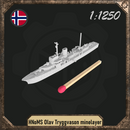 1/1250 HNoMS Olav Tryggvason minelayer ship - Only-Games