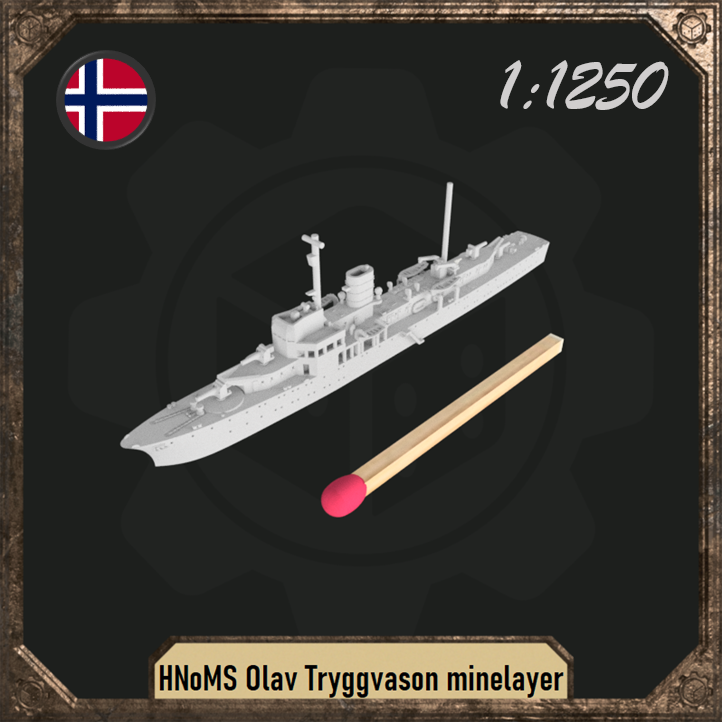 1/1250 HNoMS Olav Tryggvason minelayer ship