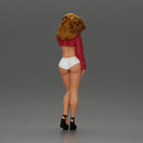 woman in heels, a string bikini, and a sultry mini shirt with sleeves - Only-Games