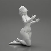 Sexy girl in bikini lingerie sitting on her knees - Only-Games