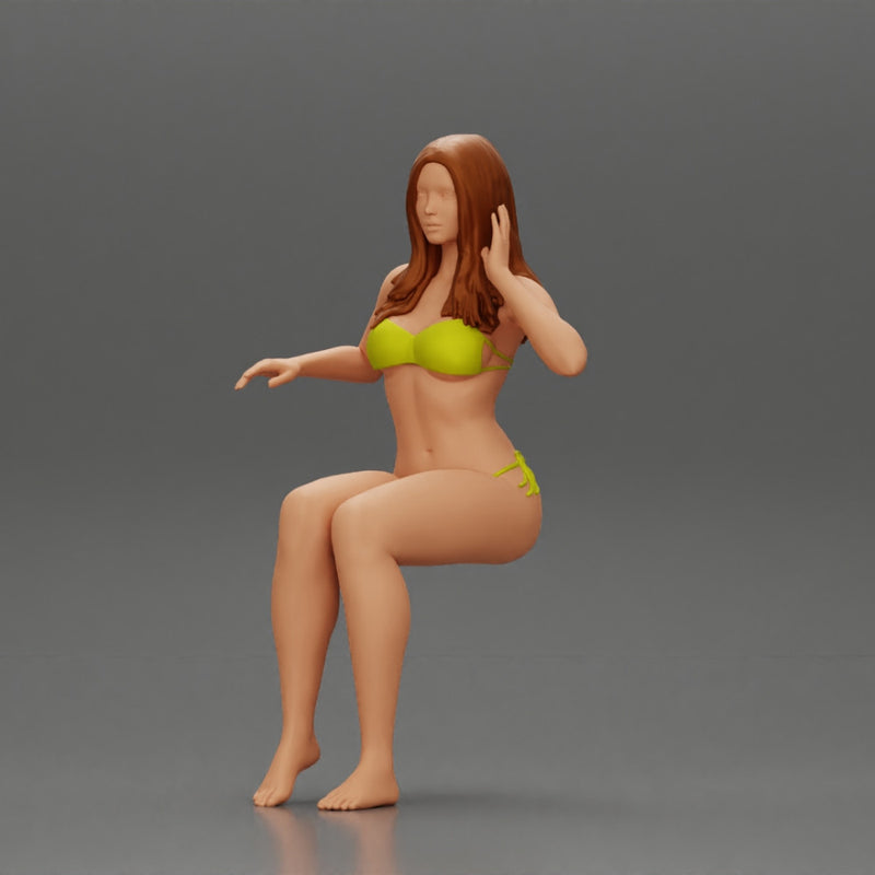 Sexy girl in a bikini sitting on a boat - Only-Games