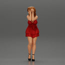 Attractive girl in dress robe Leaning Against car - Only-Games