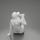 Tired woman mechanic in suit and cap sitting and drinking water during from bottle - Only-Games