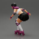 roller derby girl rolling fast with helmet - Only-Games