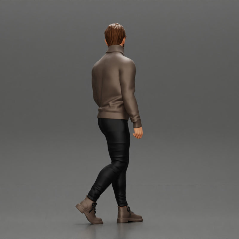 Stylish Man Walking in Turtleneck