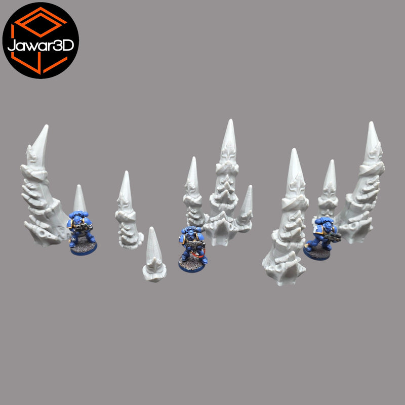 Hive Spike Set - 28mm Wargaming Scatter Terrain Scenery Tabletop - Only-Games
