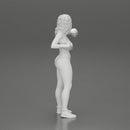 black woman in boxing gloves with curly hair ready to finish off her opponent - Only-Games