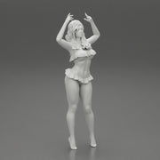 Hot beautiful woman in bikini standing with her arms raised up - Only-Games