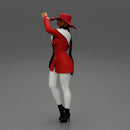 girl in christmas costume with hat standing and posing - Only-Games