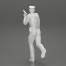 Police Officer running Chasing Criminal On Roadway holding a gun - Only-Games