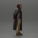 bearded man stands confidently adorned in a stylish hoodie and a flowing long coat - Only-Games