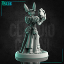 (0211) Female Rabbitfolk bard gypsy with tambourine - Only-Games