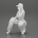 Chola gangster homie lowrider girl in cap sitting beside car - Only-Games