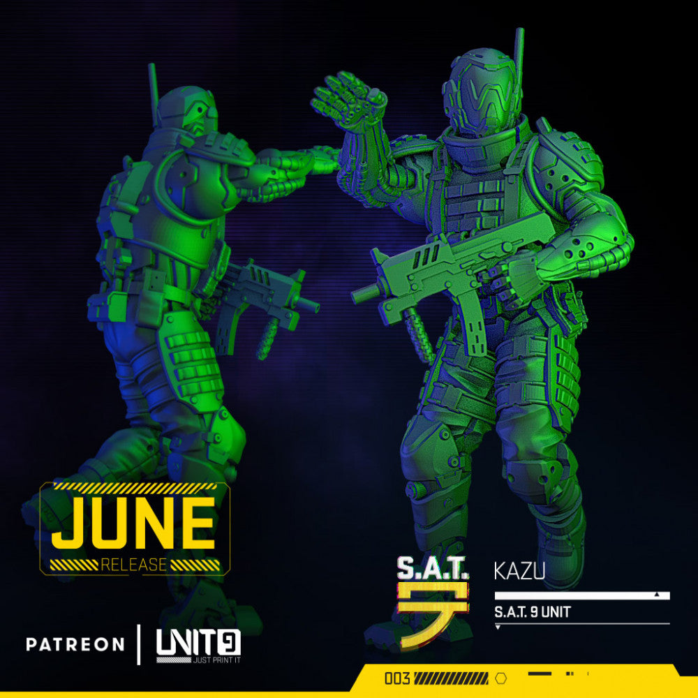 Unit 9 Miniatures Cyberpunk - S.A.T. 9 UNIT - BUNDLE - UNIT9 - Miniatures by Only-Games.co