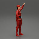 motorbiker celebrates and hold his helmet - Only-Games