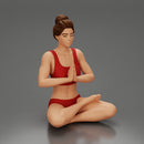 sexy girl in shorts doing sukhasana yoga pose - Only-Games