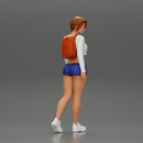 sexy girl walking in shorts and mini short and backpack - Only-Games