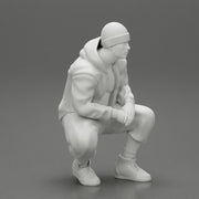 gangster sitting in hat and open jacket and short - Only-Games