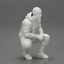 gangster sitting in hat and open jacket and short - Only-Games