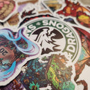 Set of 10 Lucky Dip Dungeons and Dragons Stickers | Over 50 Unique Designs | Random Selection | D&D Decals Pack - Only-Games