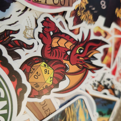 Set of 10 Lucky Dip Dungeons and Dragons Stickers | Over 50 Unique Designs | Random Selection | D&D Decals Pack - Only-Games