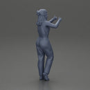 Smiling girl in overalls showing a thumbs up with both hands - Only-Games