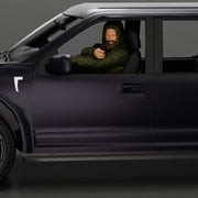 gangster in hoodie driving a car and holding gun - Only-Games