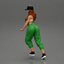 2 Sexy Woman Riding Electric Scooter At Parking Wearing overalls suit and cap - Only-Games