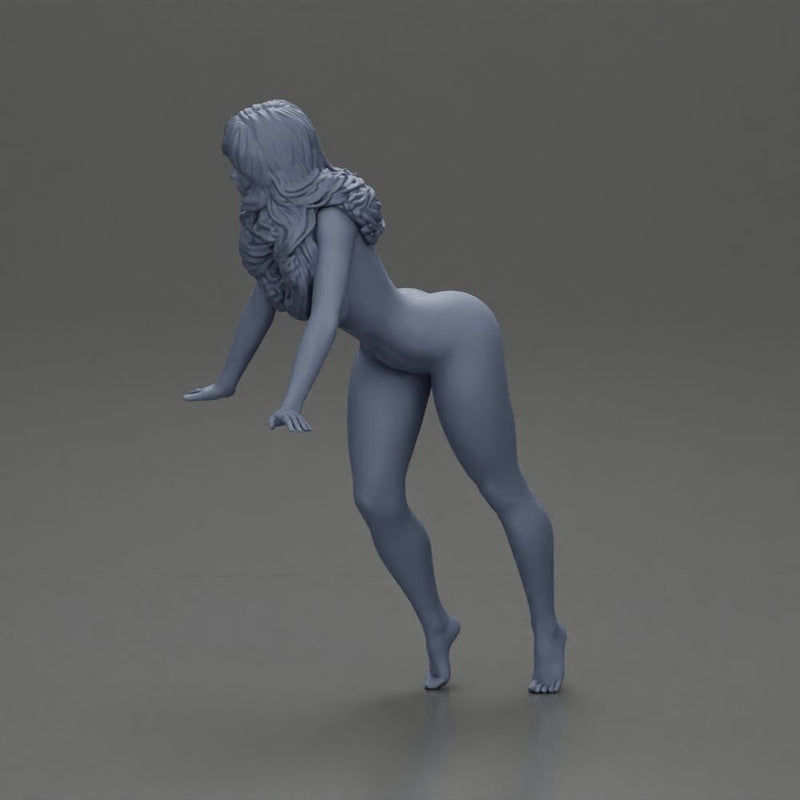 naked Woman Striking a Dynamic Pose